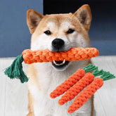 Carrot-Shaped Dog Chew Toy – Durable Rope for Puppies